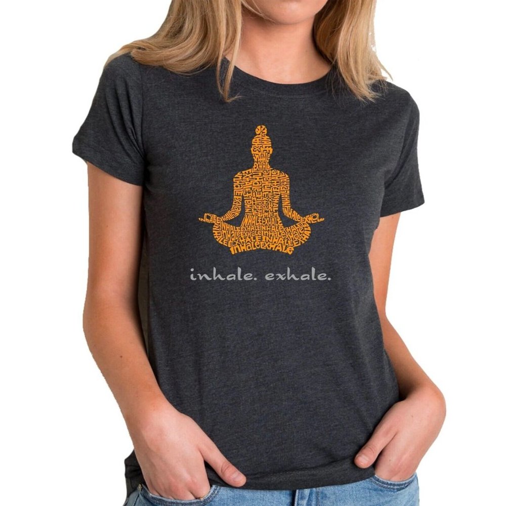 LA Pop Art Womens XXL Dark Gray Heather Blend Word Art TShirt Top Retag BK32
